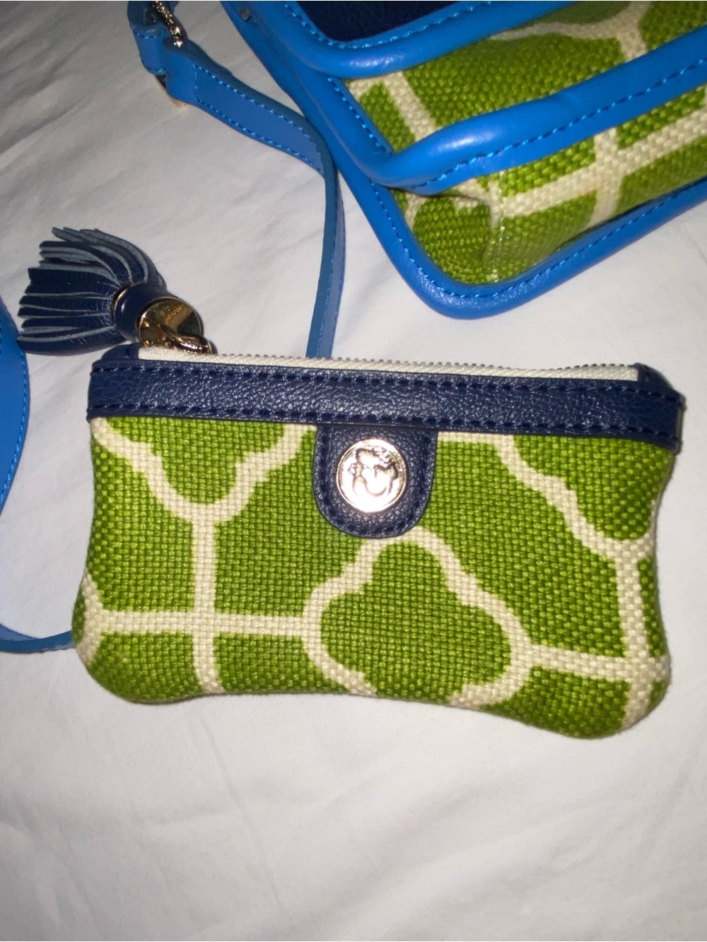 Spartina 449 Blue and Green Crossbody with Coin Pouch - Picture 3 of 14